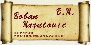 Boban Mazulović vizit kartica